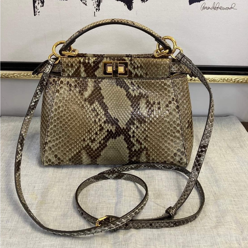 Fendi Peekaboo Mini Snakeskin